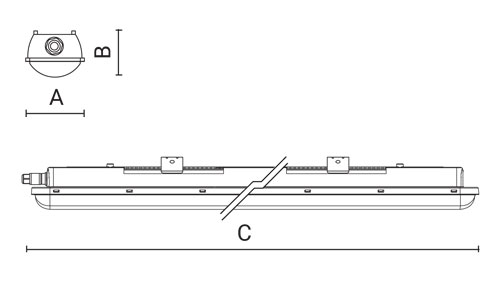 FLIPPER - Watertight ceiling light, dimensions