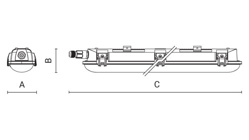 NEFF - Watertight ceiling light, dimensions