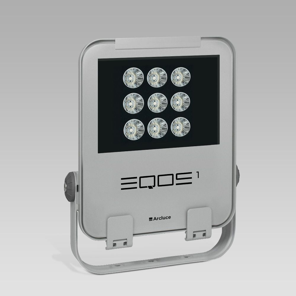 LED floodlight for outdoor lighting EQOS1, for professional use: modern design, excellent light output and energy efficiency