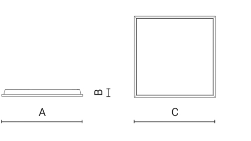 VISUAL LED - Luminous panels, dimensions